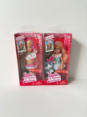 2011 Barbie A Perfect Christmas Chelsea Dolls - set of 2